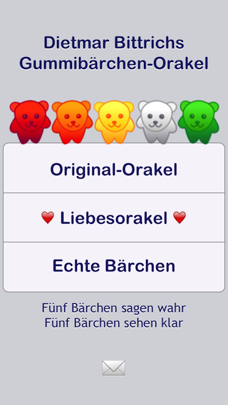 Screenshot Orakel-Auswahl
